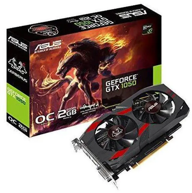 Main image of ASUS Geforce GTX 1050 OC Edition 2GB GDDR5 DVI-D HDMI DP 1.4 Gaming Graphics Card Graphic Cards CERBERUS-GTX1050-O2G