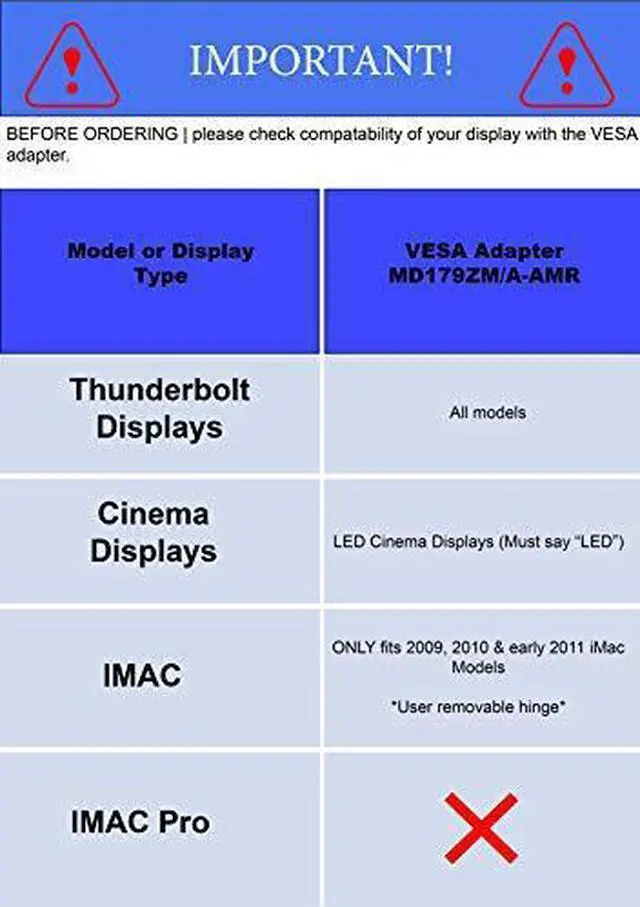 Alt view image 5 of 17 - Amer Mounts 100x100 Monitor Mount Adapter Kit for iMac and LED Cinema or Apple Thunderbolt Display