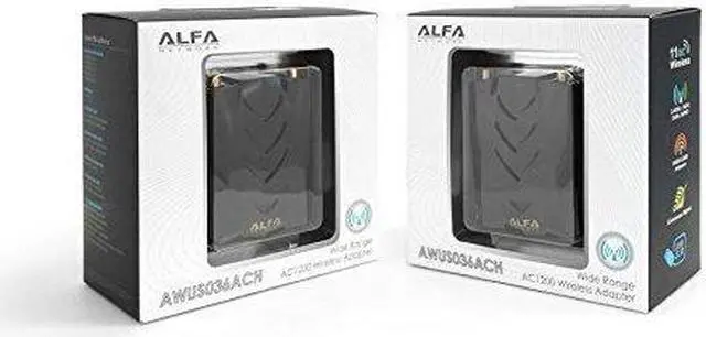 Alt view image 8 of 11 - alfa longrange dualband ac1200 wireless usb 3.0 wifi adapter w/2x 5dbi external antennas  2.4ghz 300mbps/5ghz 867mbps  802.11ac & a, b, g, n