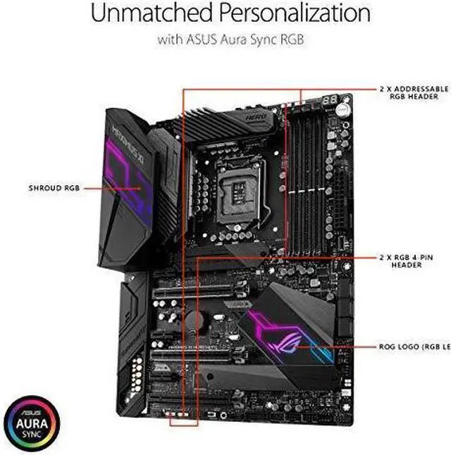 Alt view image 2 of 5 - ASUS ROG Maximus XI Hero (Wi-Fi) Z390 Gaming Motherboard LGA1151 (Intel 8th 9th Gen) ATX DDR4 DP HDMI M.2 USB 3.1 Gen2 802.11ac Wi-Fi
