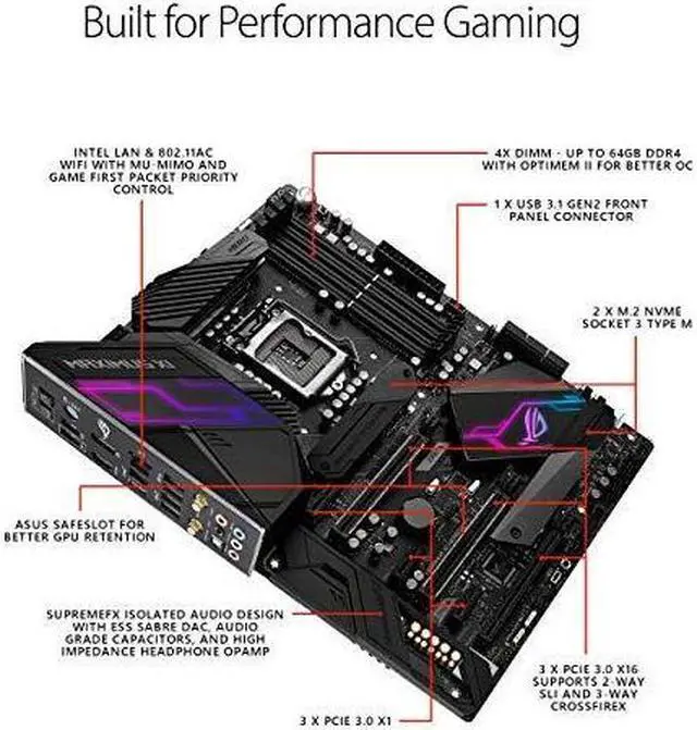 Alt view image 3 of 5 - ASUS ROG Maximus XI Hero (Wi-Fi) Z390 Gaming Motherboard LGA1151 (Intel 8th 9th Gen) ATX DDR4 DP HDMI M.2 USB 3.1 Gen2 802.11ac Wi-Fi