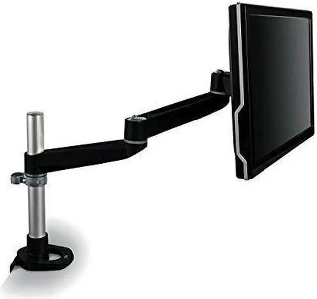 Main image of 3M Desk Mount Monitor Arm, Adjust Swivel, Tilt and Rotate by Holding and Moving Monitor, 7.5" Height Range, Free Up Desk Space, Clamp or Grommet, Monitors Up to 30 lbs <= 27", Black (MA140MB)