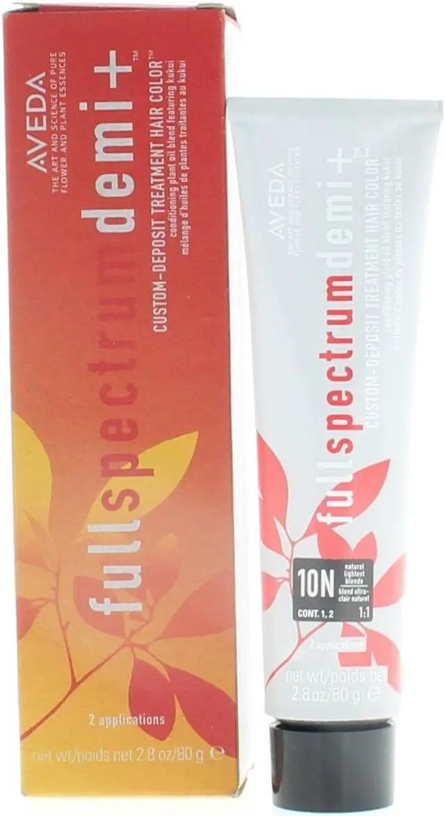 Alt view image 3 of 3 - Aveda Full Spectrum Demi+ 10N-Natural Lightest Blonde Deposit Treatment Hair Color 2.8 Ounce 80 Milliliters