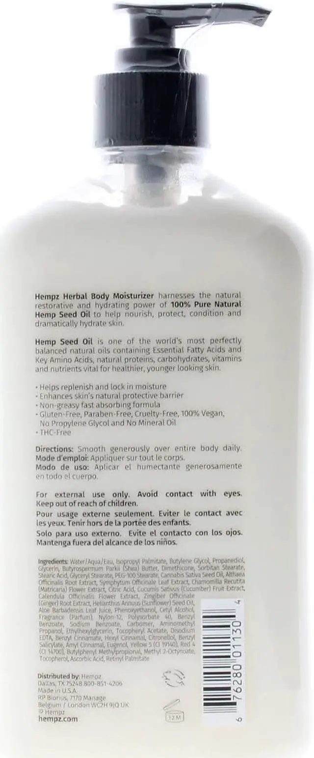Alt view image 6 of 7 - HEMPZ by Hempz HERBAL MOISTURIZER BODY LOTION- ORIGINAL 17 OZ