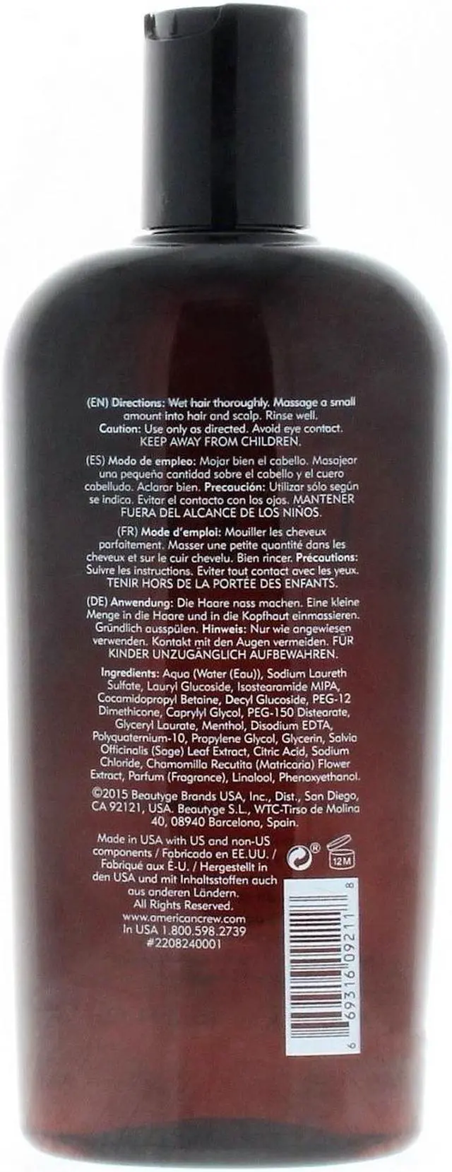 Alt view image 6 of 10 - American Crew - Men Daily Shampoo (For Normal to Oily Hair and Scalp) 450ml/15.2oz