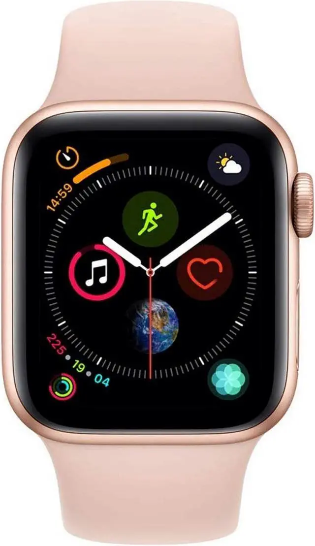 Alt view image 15 of 19 - Apple Watch Series 4 GPS, 40mm Gold Aluminum Case with Pink Sand Sport Band