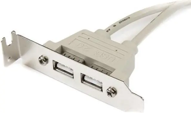 Alt view image 4 of 4 - 2 Port USB A Female Low Profile Slot Plate Adapter