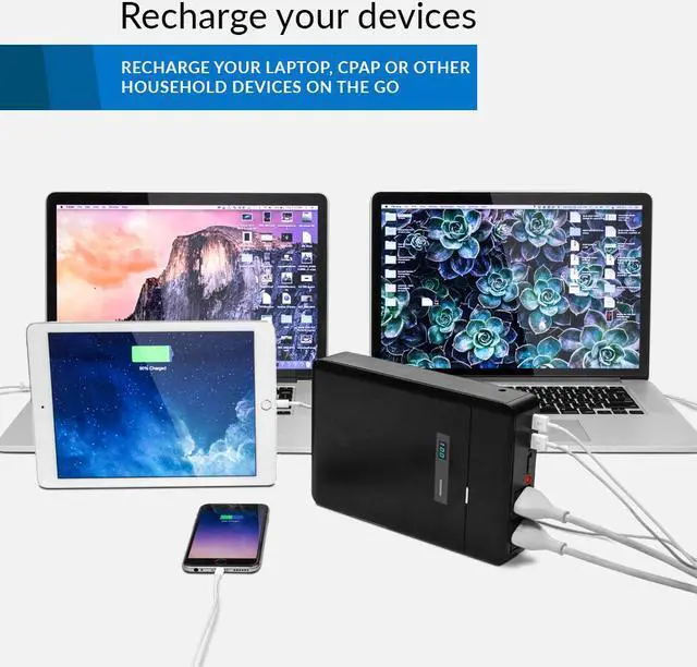 Alt view image 6 of 6 - ChargeTech Portable Power Supply 42,000 mAh Battery Pack, (2) USB Ports, (2) AC Outlets 250W, 110V (CT-600009 - PLUG42K)