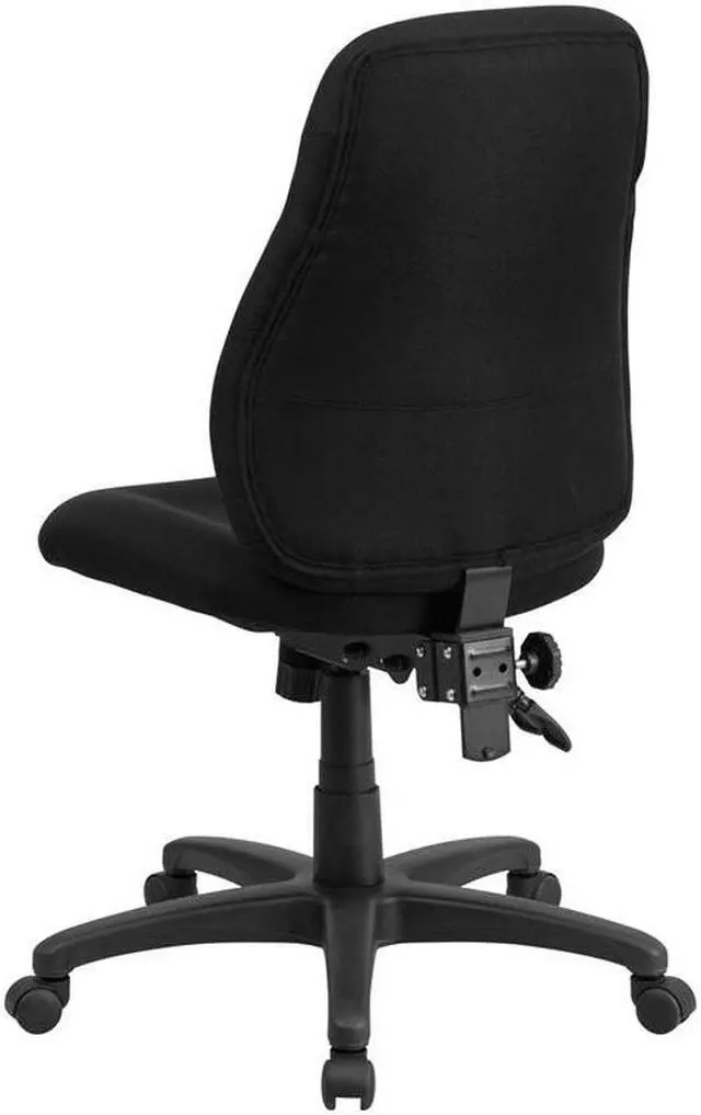 Alt view image 6 of 20 - Mid-Back Black Fabric Multifunction Ergonomic Swivel Task Chair