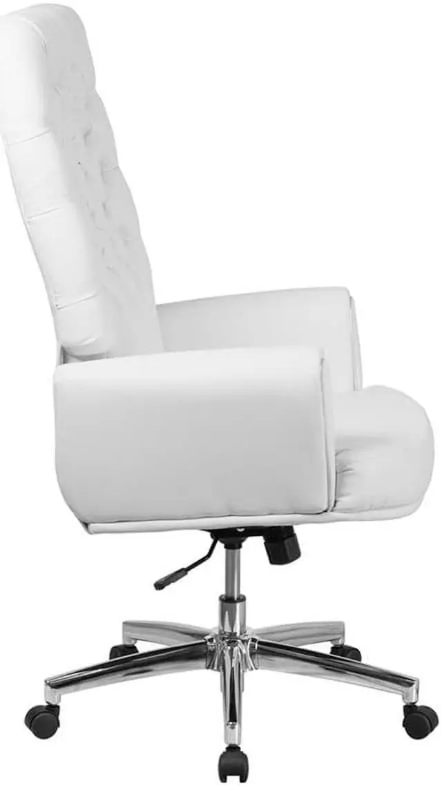Alt view image 5 of 20 - Flash Furniture High Back Traditional Tufted White Leather Executive Swivel Chair with Arms
