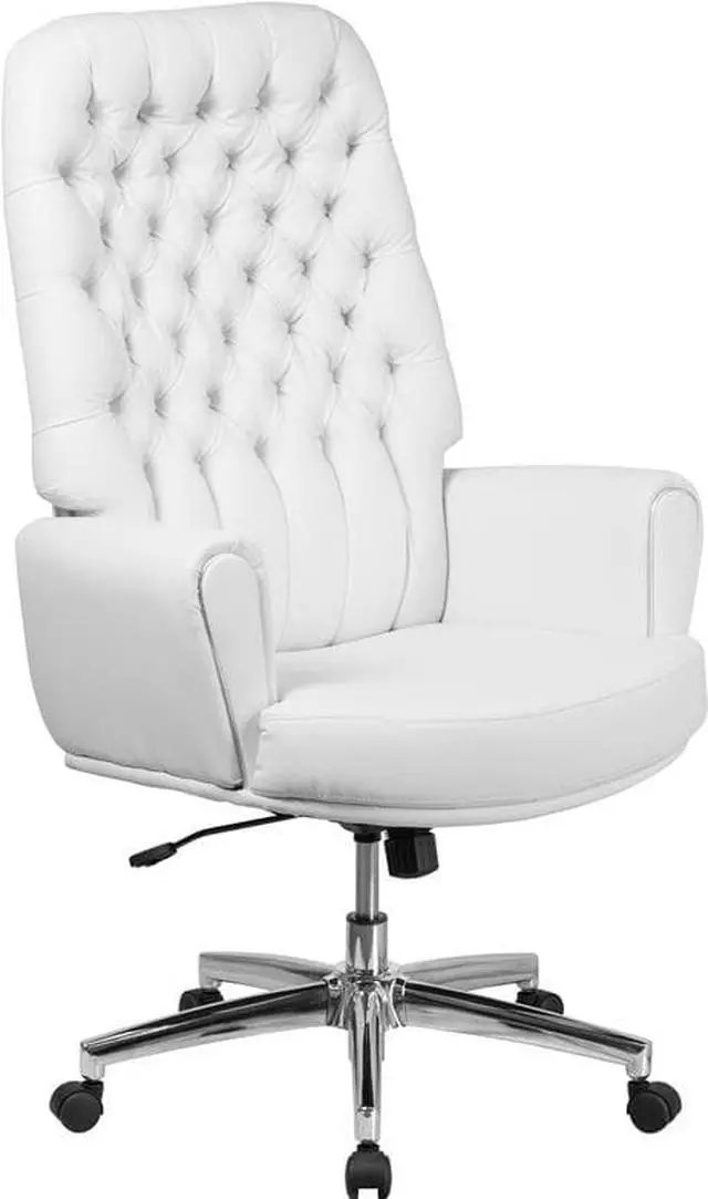 Alt view image 4 of 20 - Flash Furniture High Back Traditional Tufted White Leather Executive Swivel Chair with Arms