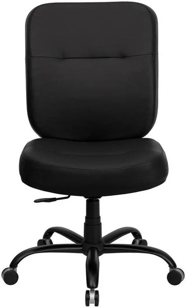Alt view image 13 of 20 - HERCULES Series Big & Tall 400 lb. Rated Black Leather Executive Swivel Chair with Rectangular Back
