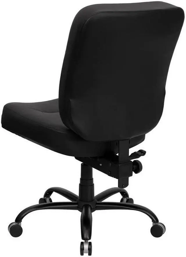 Alt view image 12 of 20 - HERCULES Series Big & Tall 400 lb. Rated Black Leather Executive Swivel Chair with Rectangular Back