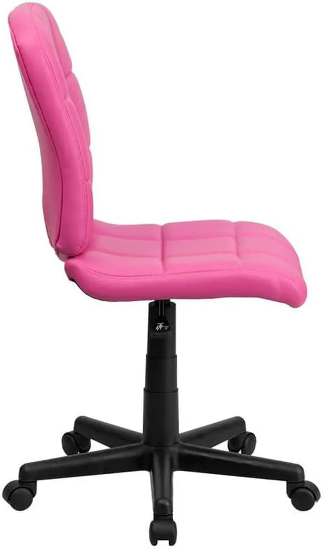 Alt view image 5 of 20 - Mid-Back Pink Quilted Vinyl Swivel Task Chair