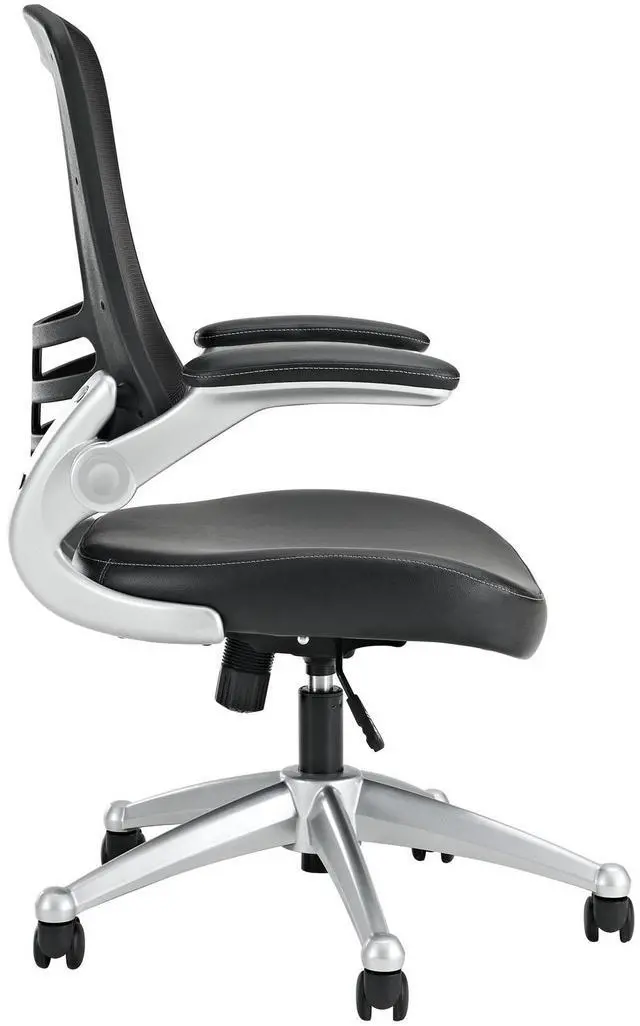 Alt view image 9 of 19 - Modway EEI-210-BLK 40.5 - 43.5 H x 26.5 W x 25 L in. Attainment Office Chair in Black Mesh & Leatherette, Black