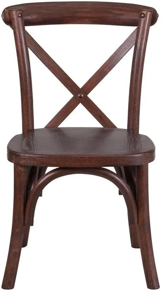 Alt view image 8 of 20 - HERCULES Series Stackable Kids Mahogany Wood Cross Back Chair