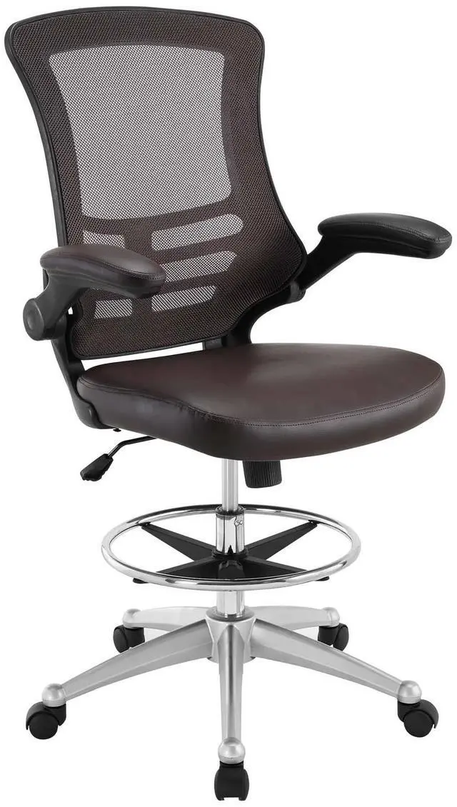 Alt view image 12 of 20 - Attainment Vinyl Drafting Stool in Brown