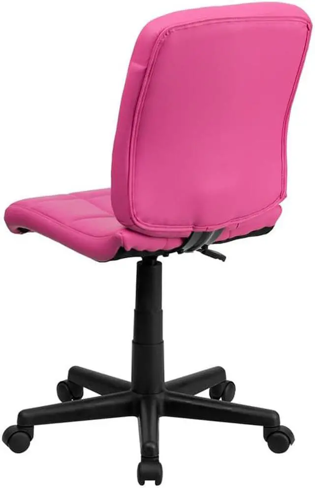 Alt view image 6 of 20 - Mid-Back Pink Quilted Vinyl Swivel Task Chair