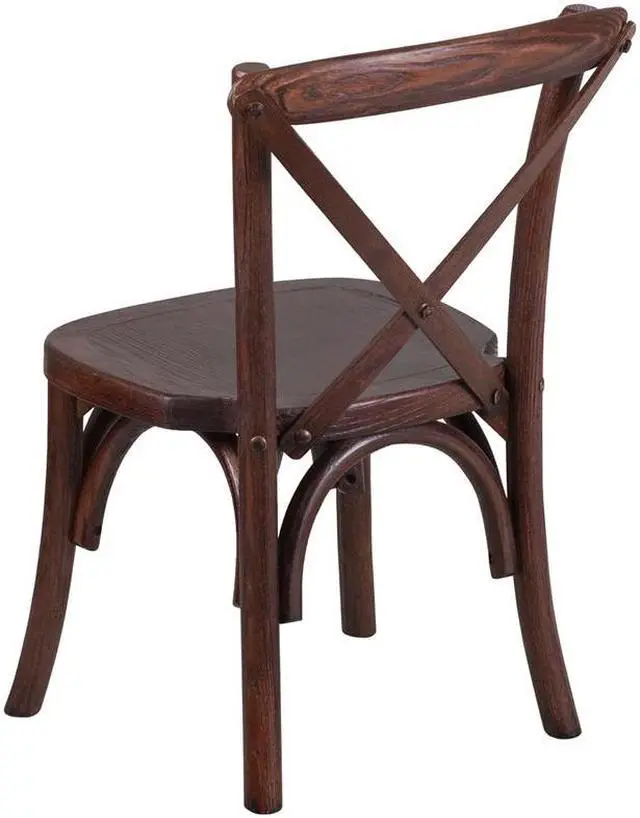 Alt view image 7 of 20 - HERCULES Series Stackable Kids Mahogany Wood Cross Back Chair