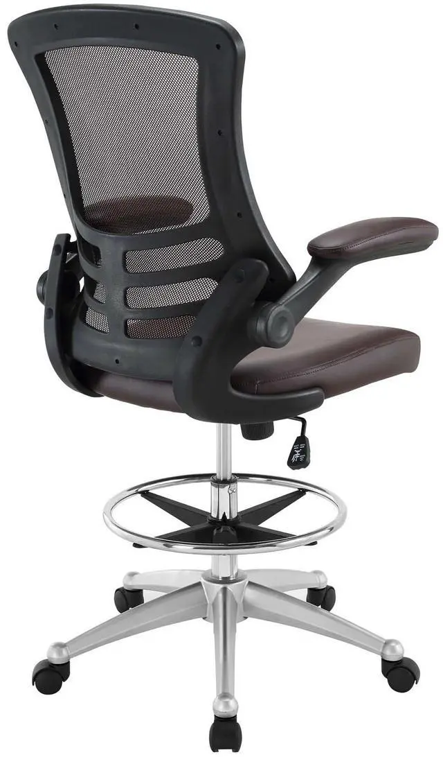 Alt view image 15 of 20 - Attainment Vinyl Drafting Stool in Brown
