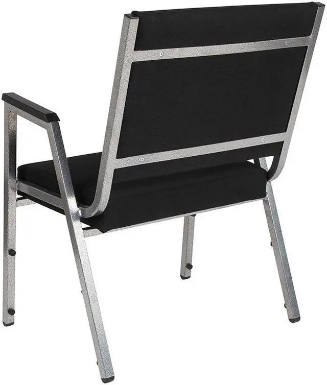 Alt view image 3 of 20 - Flash Furniture HERCULES Series 1500 lb. Rated Antimicrobial Fabric Bariatric Arm Chair with Silver Vein Frame, Black