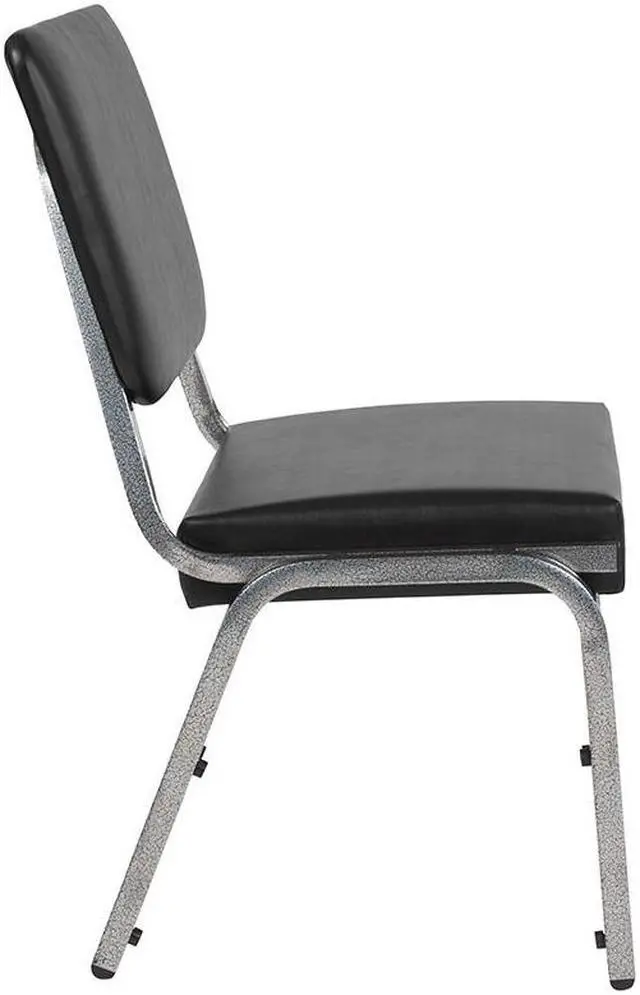 Alt view image 2 of 20 - HERCULES Series 1500 lb. Rated Black Antimicrobial Vinyl Bariatric Medical Reception Chair with 3/4 Panel Back