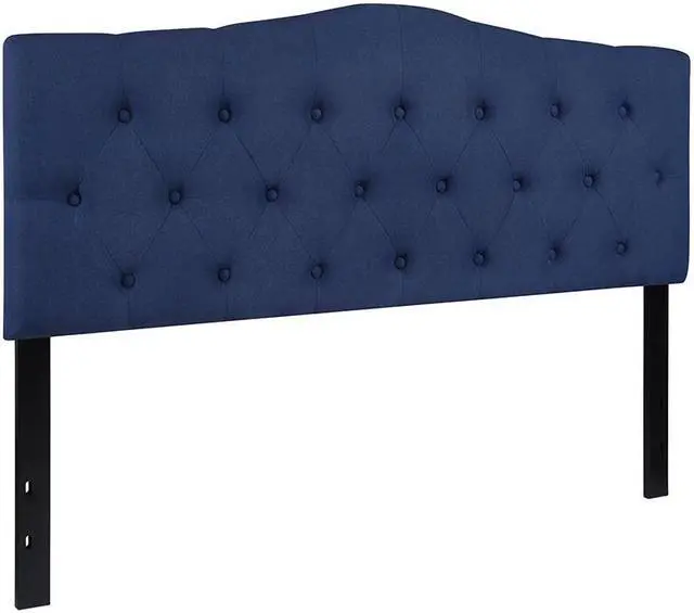 Alt view image 10 of 18 - Cambridge Tufted Upholstered Queen Size Headboard in Navy Fabric