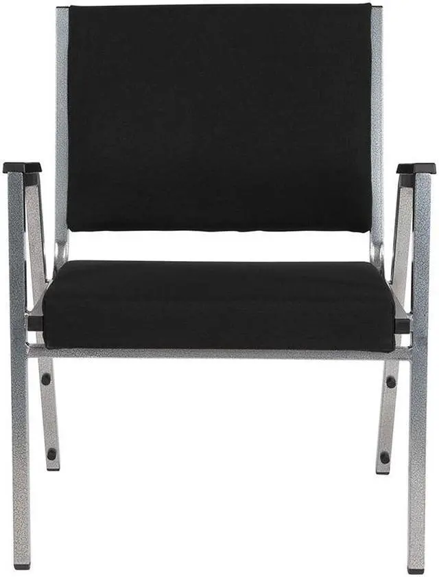 Alt view image 4 of 20 - Flash Furniture HERCULES Series 1500 lb. Rated Antimicrobial Fabric Bariatric Arm Chair with Silver Vein Frame, Black