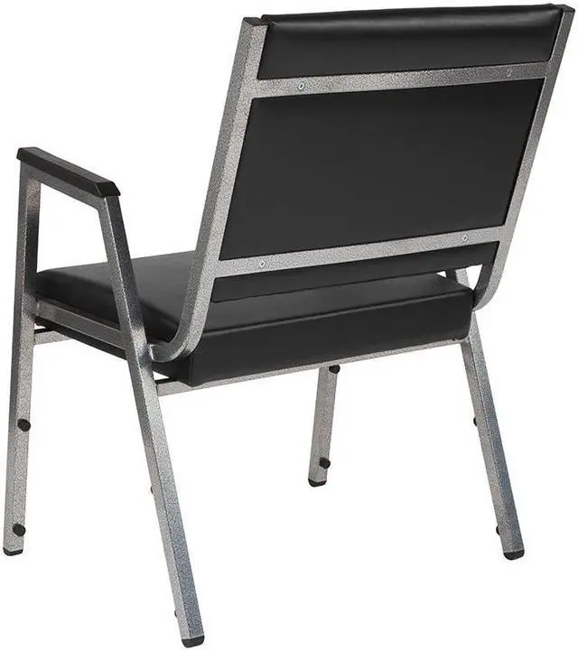 Alt view image 6 of 20 - Flash Furniture HERCULES Series 1500 lb. Rated Antimicrobial Vinyl Bariatric Arm Chair with Silver Vein Frame, Black