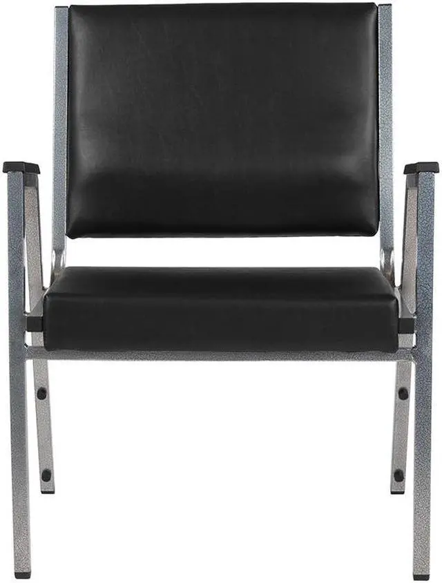Alt view image 7 of 20 - Flash Furniture HERCULES Series 1500 lb. Rated Antimicrobial Vinyl Bariatric Arm Chair with Silver Vein Frame, Black