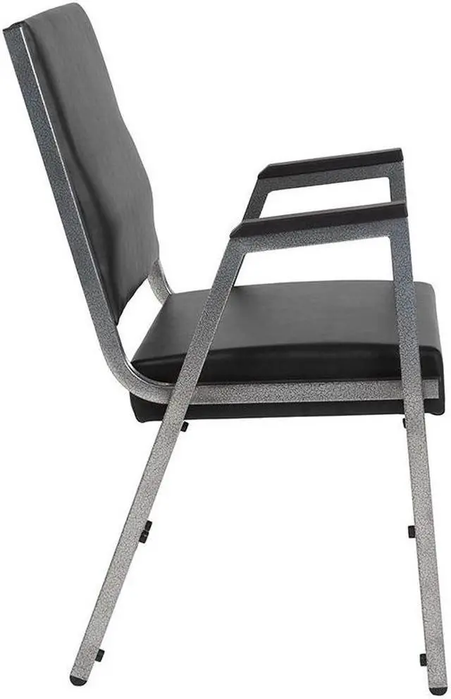 Alt view image 5 of 20 - Flash Furniture HERCULES Series 1500 lb. Rated Antimicrobial Vinyl Bariatric Arm Chair with Silver Vein Frame, Black