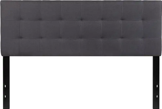 Alt view image 6 of 16 - Bedford Tufted Upholstered Queen Size Headboard in Dark Gray Fabric