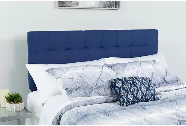 Alt view image 11 of 20 - Bedford Tufted Upholstered Full Size Headboard in Navy Fabric