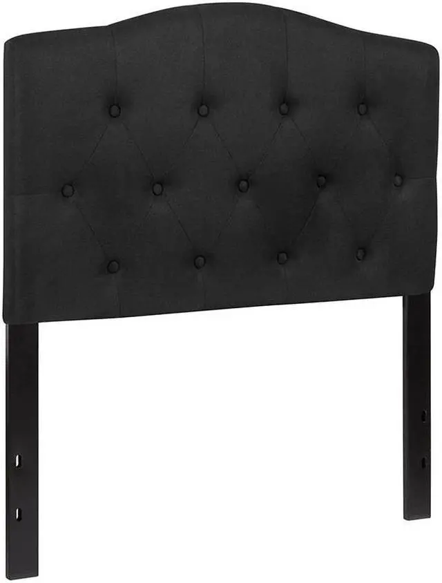Alt view image 8 of 8 - Cambridge Tufted Upholstered Twin Size Headboard in Black Fabric