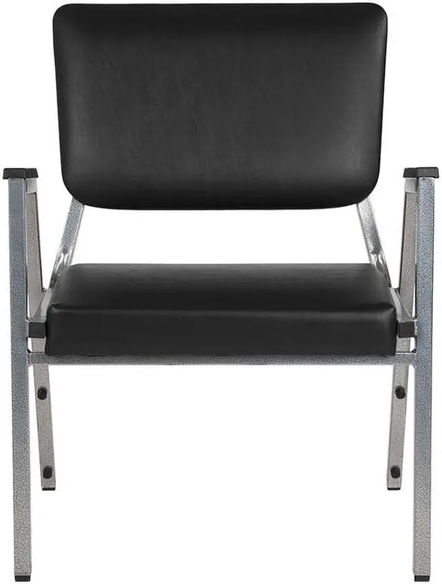 Alt view image 7 of 20 - Flash Furniture HERCULES Series 1500 lb. Rated Antimicrobial Vinyl Bariatric Arm Chair with 3/4 Panel Back and Silver Vein Frame, Black