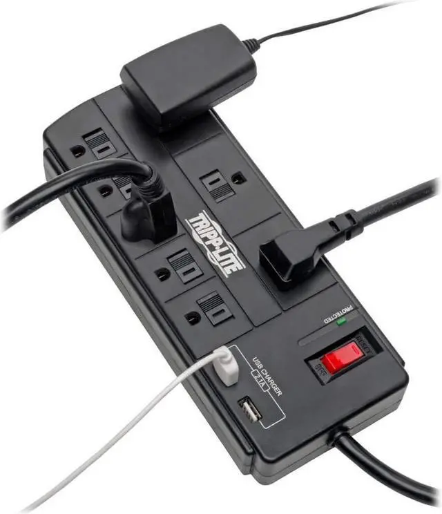 Alt view image 10 of 20 - TRIPP LITE TLP88USBB 8.0 Feet 8 Outlets 1200 Joules Surge Protector