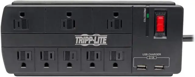 Alt view image 11 of 20 - TRIPP LITE TLP88USBB 8.0 Feet 8 Outlets 1200 Joules Surge Protector