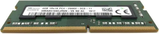 Alt view image 5 of 5 - SK hynix HMA851S6CJR6N - VK Non ECC PC4-2666V 4GB DDR4 at 2666MHz 260pin SDRAM SODIMM Single Kit Laptop Memory - OEM