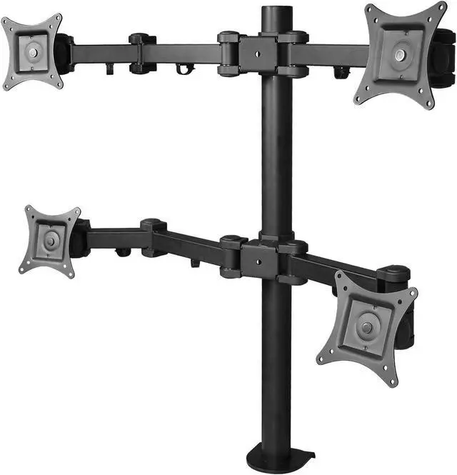 Main image of SIIG Articulating Adjustable Quad 4-Monitor Desk Mount - Fits 13" to 27" Monitors - (CE-MT0S12-S1)