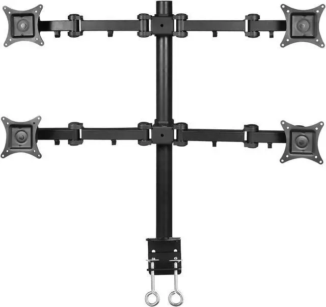 Alt view image 2 of 6 - SIIG Articulating Adjustable Quad 4-Monitor Desk Mount - Fits 13" to 27" Monitors - (CE-MT0S12-S1)