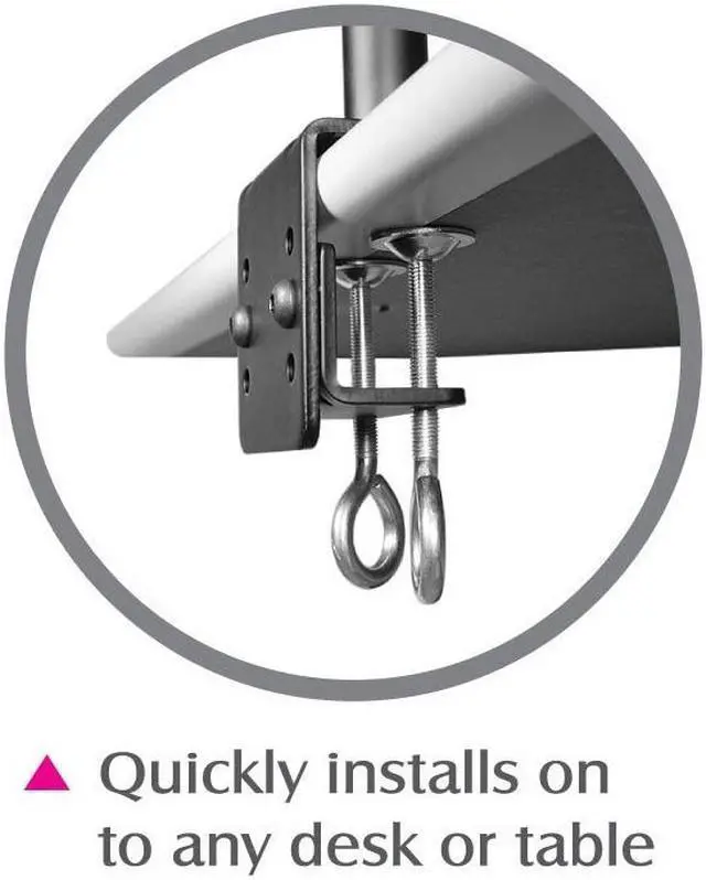Alt view image 6 of 6 - SIIG Articulating Adjustable Quad 4-Monitor Desk Mount - Fits 13" to 27" Monitors - (CE-MT0S12-S1)