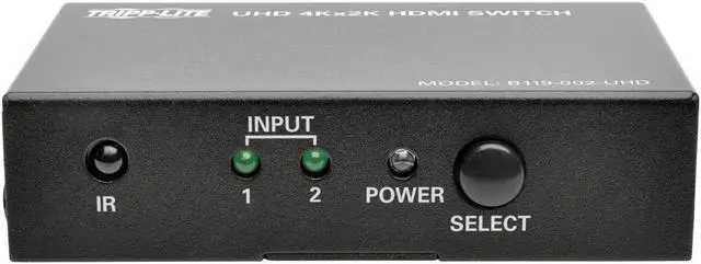 Alt view image 14 of 20 - Tripp Lite 2-Port HDMI Switch for Video and Audio, 4K x 2K UHD @ 60 Hz (HDMI F/2xF) with Remote Control (B119-002-UHD)