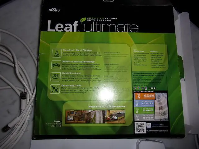 Alt view image 11 of 11 - Mohu MH-004002 Leaf Ultimate Amplified Indoor HDTV Antenna