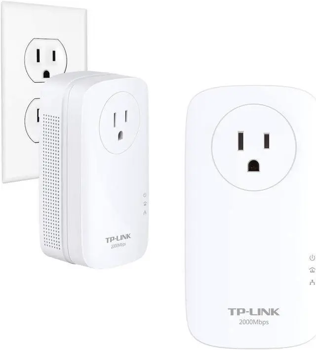 Alt view image 15 of 20 - TP-Link AV2000 Ethernet 2-Port GHz Passthrough Powerline Kit, 2 Pack