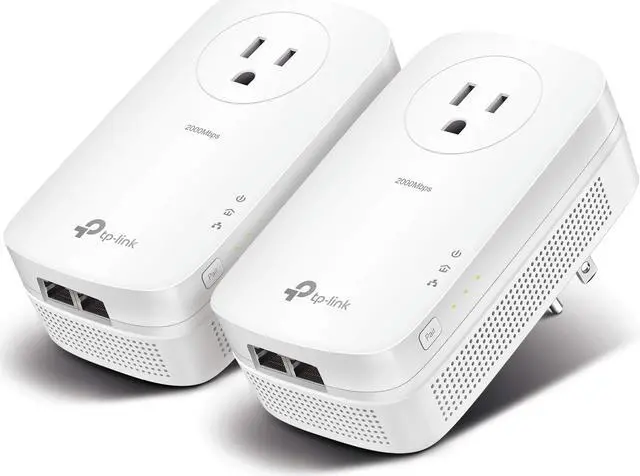 Alt view image 14 of 20 - TP-Link AV2000 Ethernet 2-Port GHz Passthrough Powerline Kit, 2 Pack