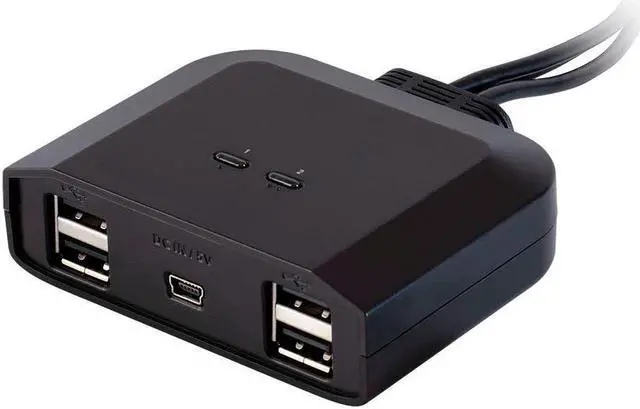 Alt view image 8 of 13 - Monoprice 2x4 USB 2.0 Peripheral Sharing Switch, Allows 2 Computers to Share 4 USB Devices