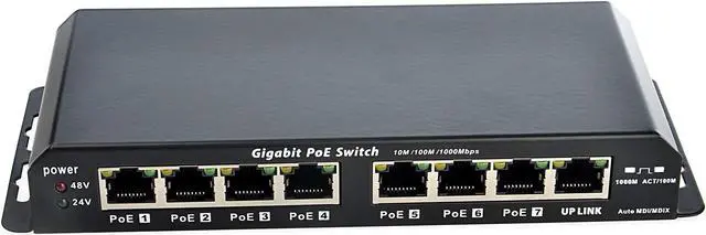 Alt view image 2 of 16 - PoE Texas GPOES-8-7AB | 8 Port Gigabit Ethernet Switch with Passive PoE on 7 Ports - Power Over Ethernet for 802.3af or 24v Devices - Power Supply Sold Separately