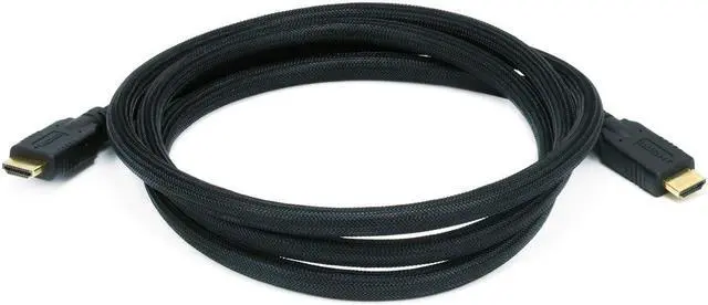 Alt view image 4 of 6 - Monoprice 6ft 24AWG CL2 High Speed HDMI Cable With Ethernet w/ Net Jacket - Black