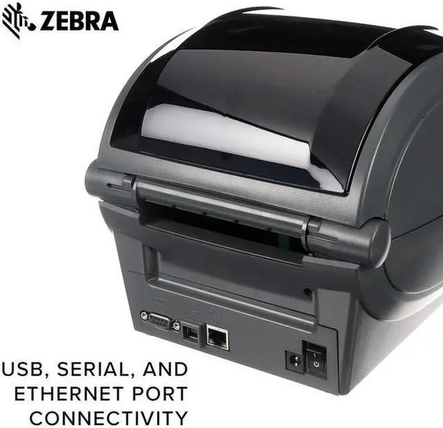 Alt view image 5 of 6 - Zebra - GX420t Thermal Transfer Desktop Printer for labels, Receipts, Barcodes, Tags, and Wrist Bands - Print Width of 4 in - USB, Serial, and Ethernet Port Connectivity - GX42-102410-000,Black