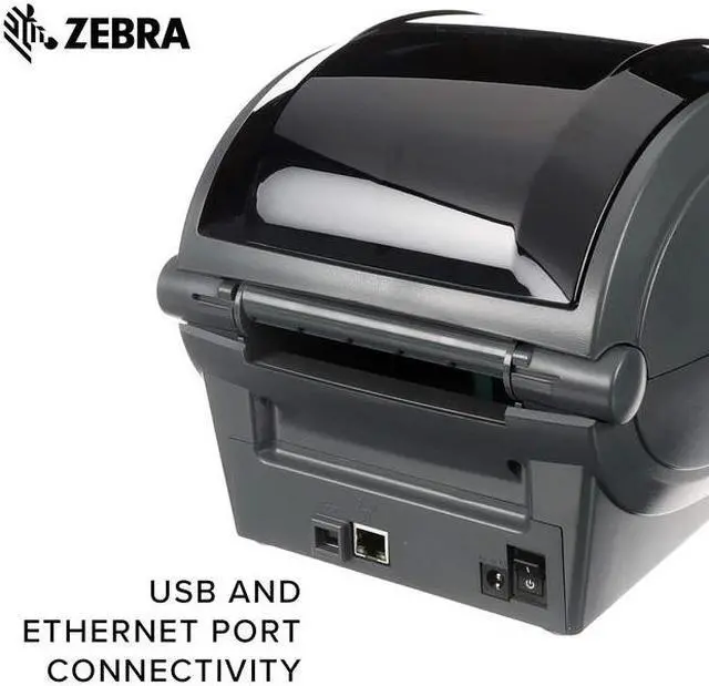Alt view image 4 of 7 - Zebra - GK420t Thermal Transfer Desktop Printer for labels, Receipts, Barcodes, Tags, and Wrist Bands - Print Width of 4 in - USB and Ethernet Port Connectivity - GK42-102210-000